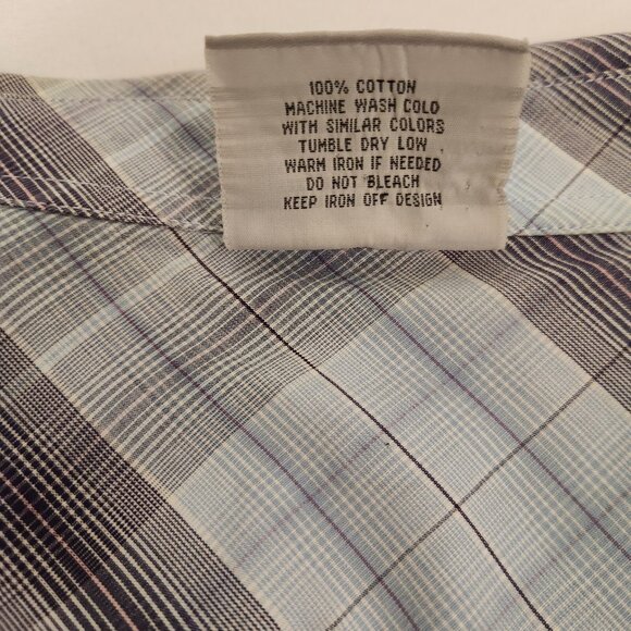 Vintage Y2K Southpole Shirt Blue Plaid Button Up Hip Hop Casual Baggy Mens 2XL - Picture 6 of 10